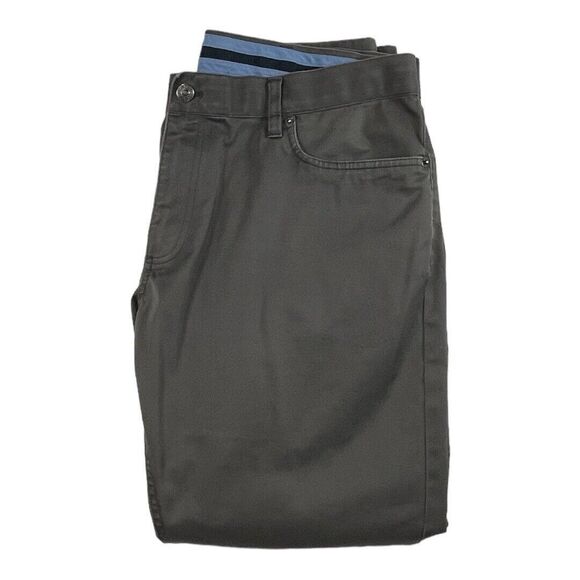 Brooks Brothers Light Weight Advantage Grey Flat Front Stretch Chino Pants 38/30 - Picture 1 of 5